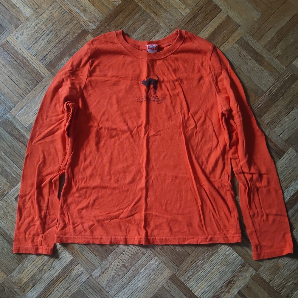 Spirit Halloween Orange “Trick or Treat” Long Sleeve Crew Neck Shirt